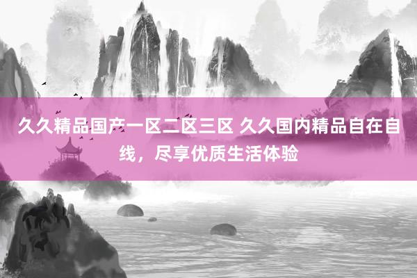 久久精品国产一区二区三区 久久国内精品自在自线，尽享优质生活体验